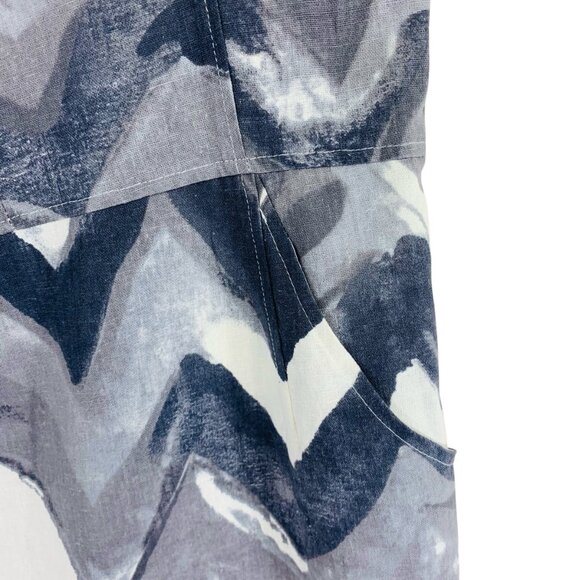plus size Women's Chevron Print Strapless Linen Blend Dress, Size 24 Gray White - Picture 5 of 16